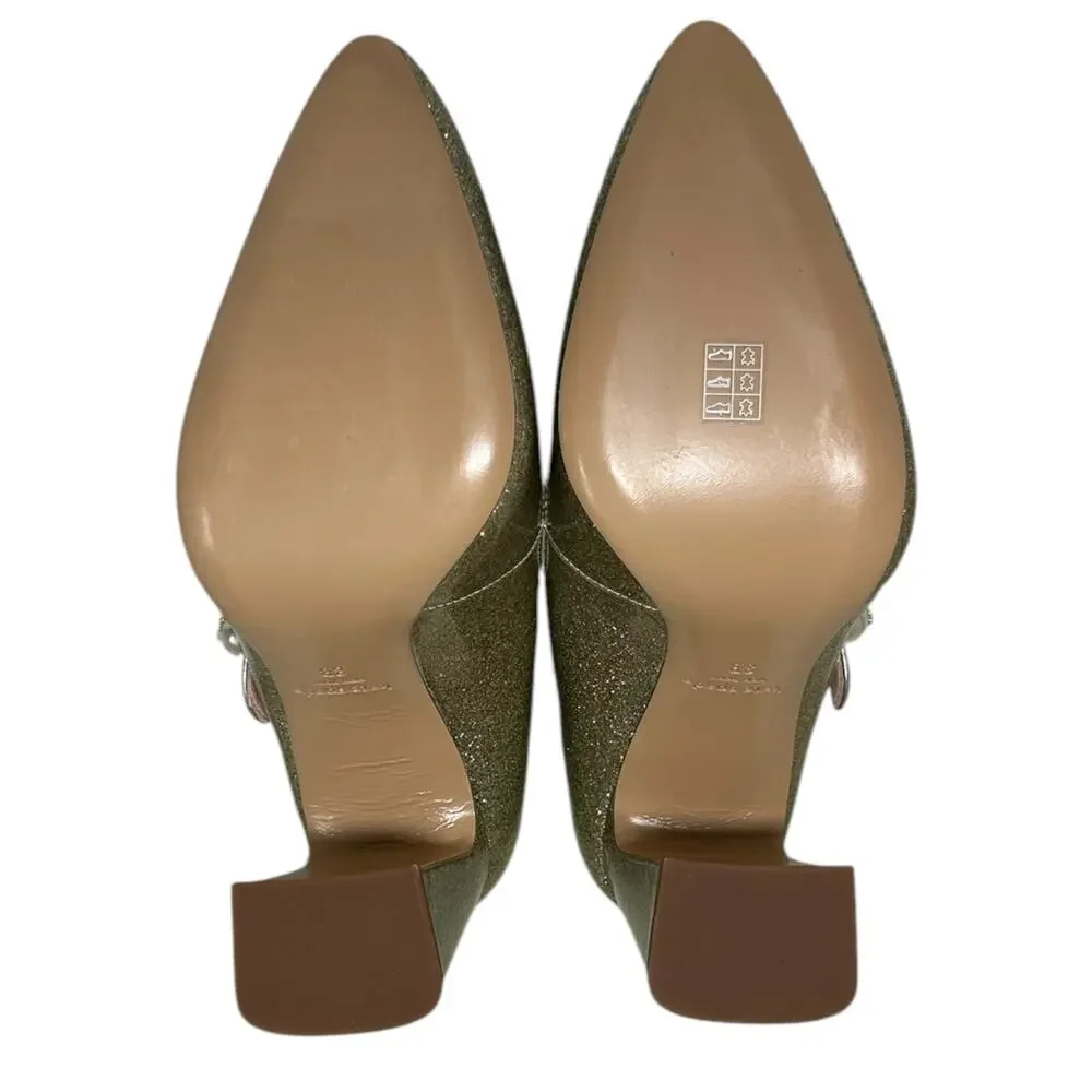 Kate Spade, Women's 'Maren' Pearl Glitter, Leather, Mary Jane Pumps, Gold Size 8